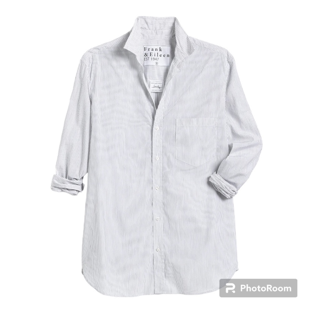 Frank & Eileen Joedy Gray & White Striped Shirt XXS